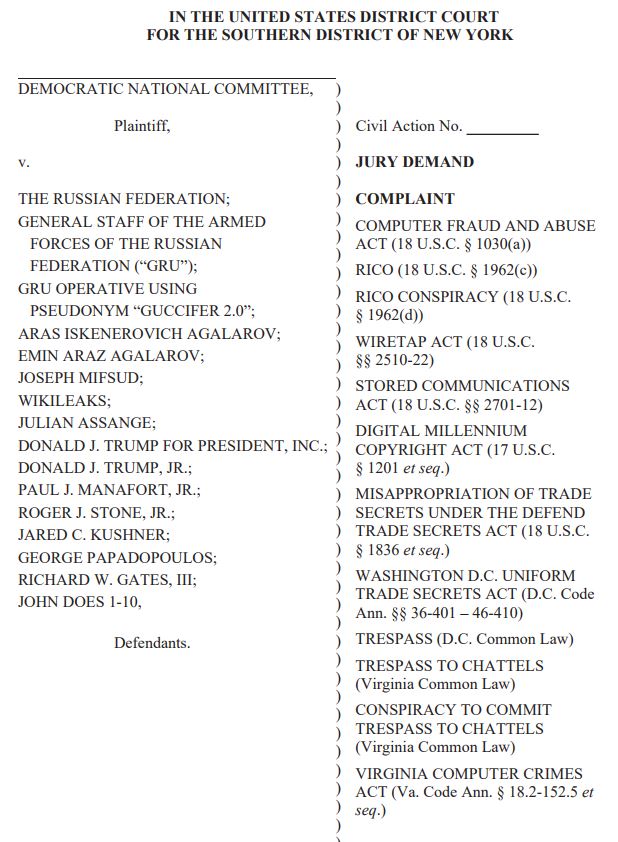 DNC Suit 1st Page
